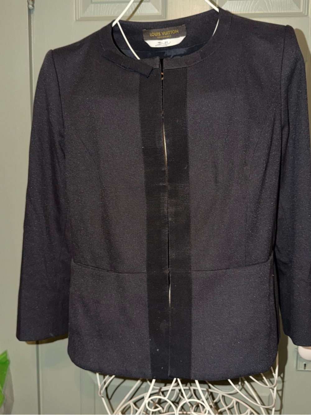 Louis Vuitton Black Collarless Tailored Jacket